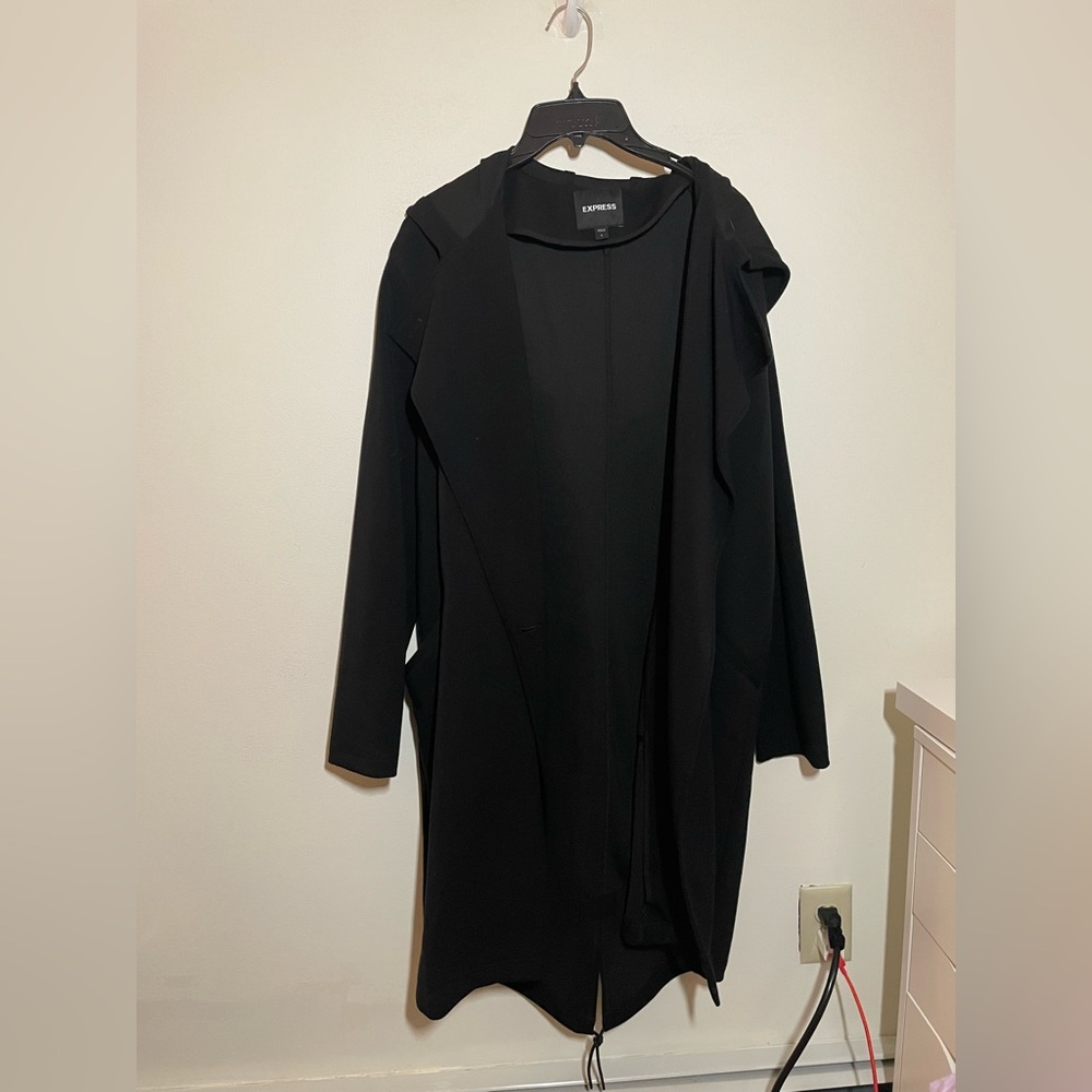 Express - Women's Black Hooded Coat - Size Small